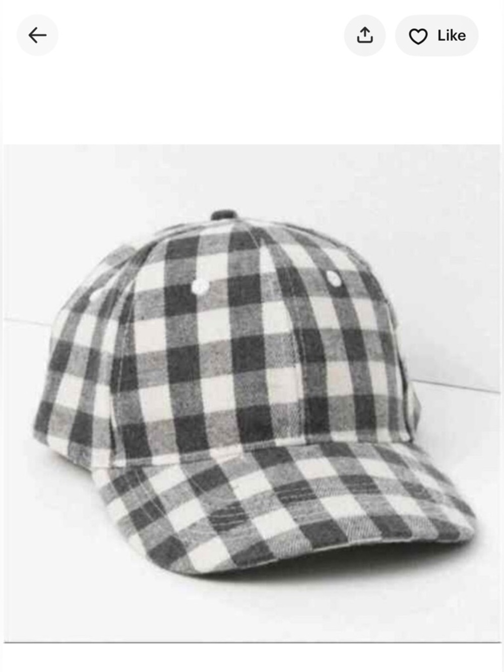 Cocus Pocus Buffalo Check Baseball Cap -FabFitFun Gray Unisex NEW